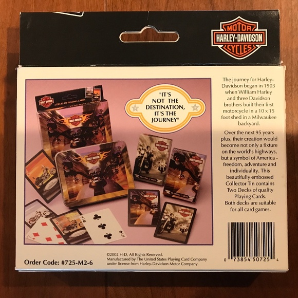 HARLEY-DAVIDSON MOTORCYCLES 2002 H-D BICYCLE BRAND PLAYING CARDS IN ORIGINAL PAC - Picture 2 of 8
